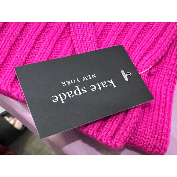 NWT Kate Spade winter hat and scarf set in hot pink! - Picture 6 of 12